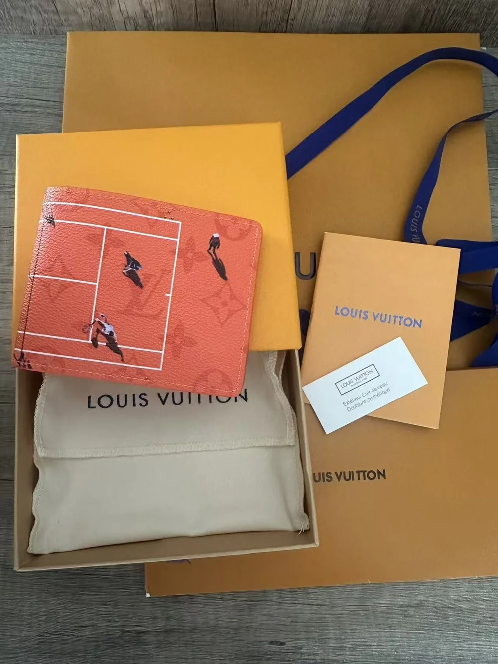 Louis Vuitton Orange-Red Tennis Motif Card Holder